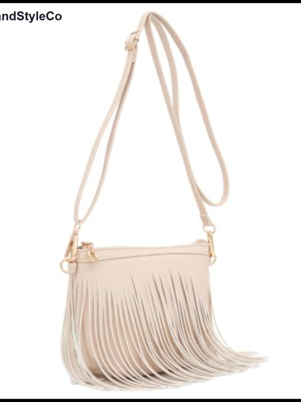 Faux Leather Fringe Crossbody Bag with Wrist Strap Adjustable